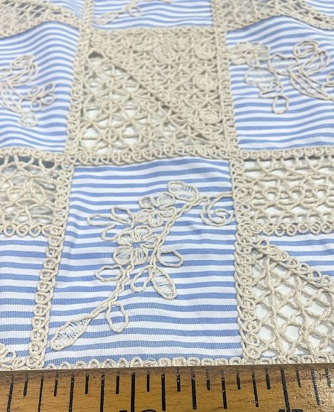 Сорочка в полоску с вышивкой лен